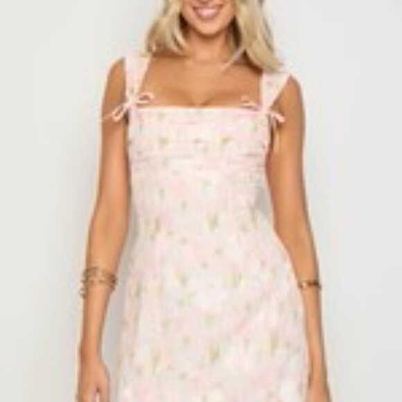 Beginning Boutique Layla Pink Floral Tie Back Mini Dress US Size 0 NWT - Picture 9 of 11